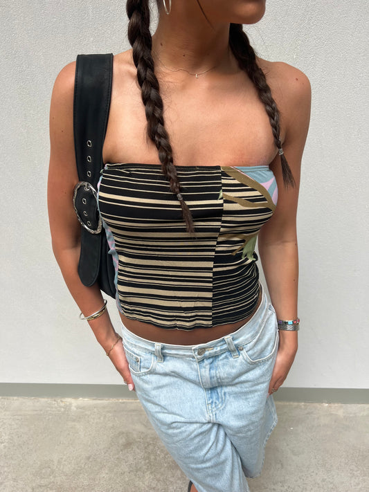 Strapless Patterned Top