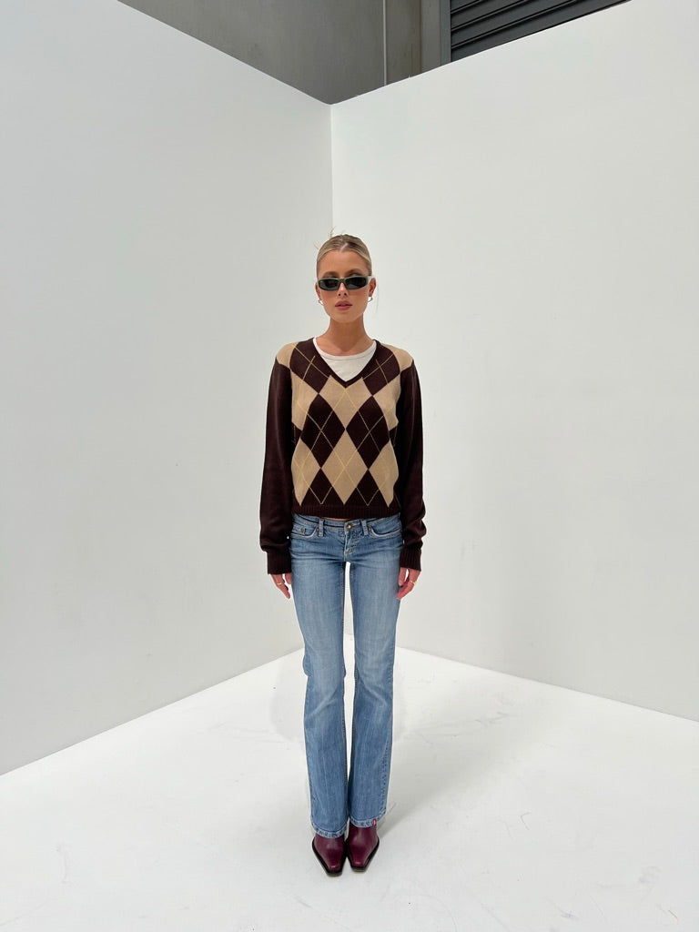 Imperial Brown Houndstooth Sweater