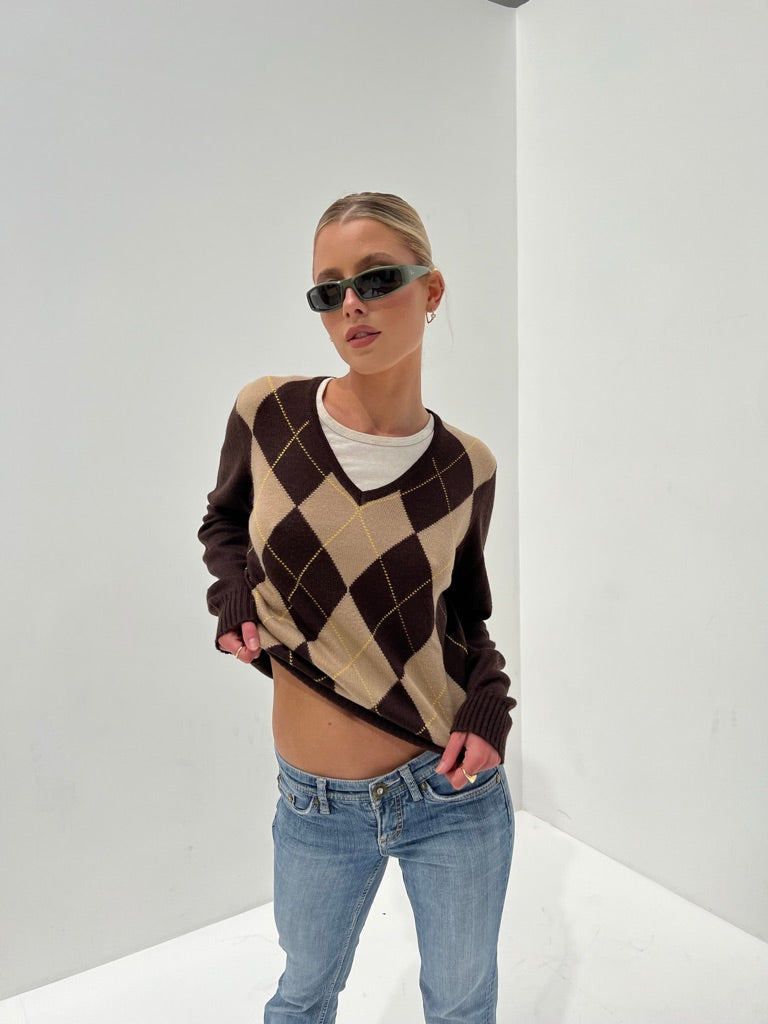 Imperial Brown Houndstooth Sweater