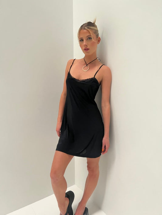Black Mini Slip Dress
