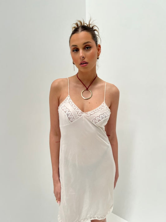 White Lace Slip Dress